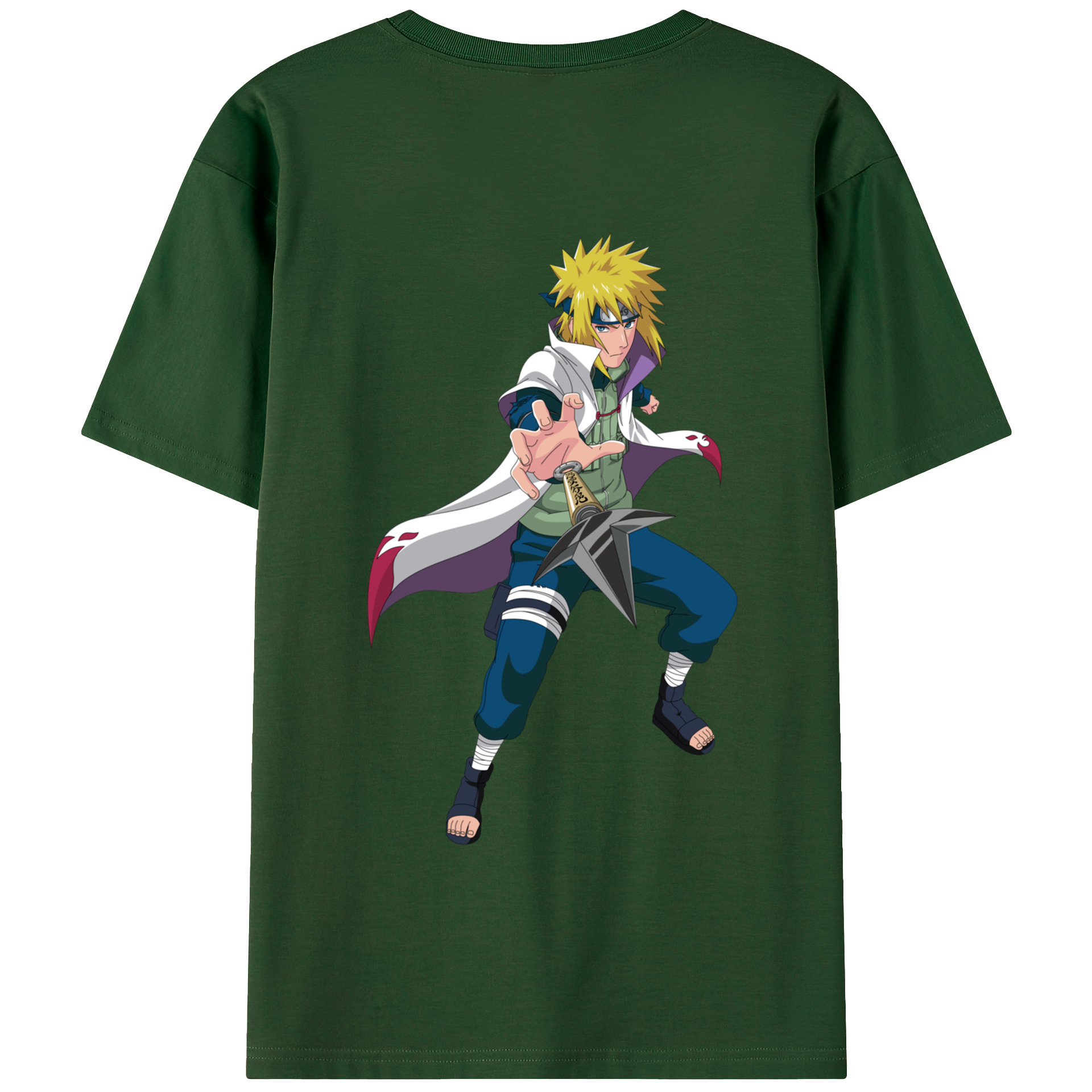 （画像用） NARUTO -ナルト- 波風 ミナト Namikaze Minato 綿100％半袖Tシャツ（背面プリント）